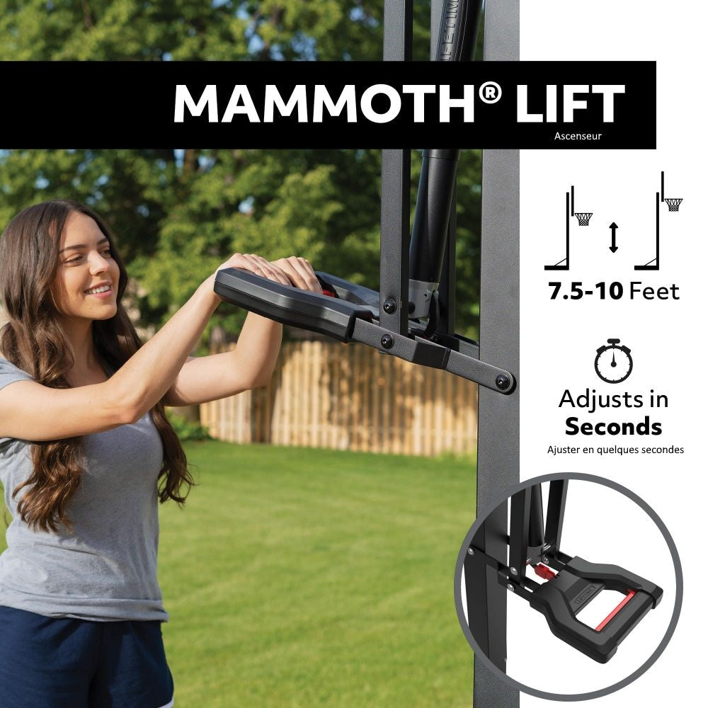 Mommoth Bolt Down Basketball Hoop with 60-in Tempered Glass