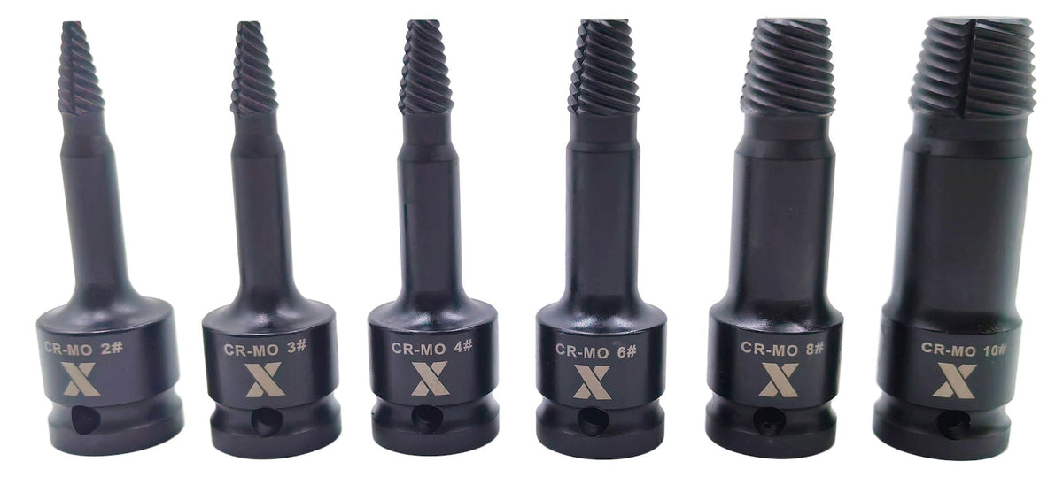 6 Piece 1/2" Drive Impact Screw Extractor Rail