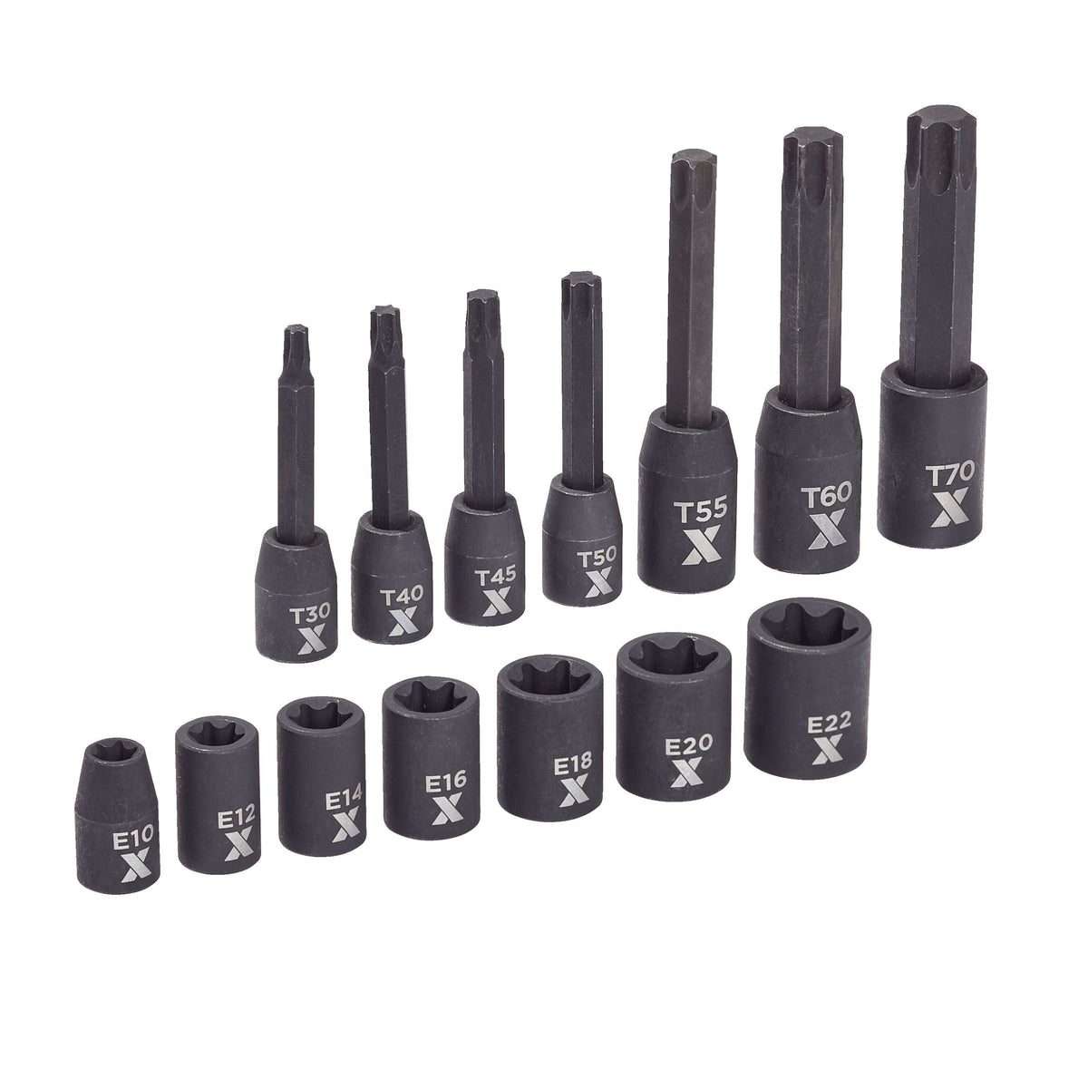 Star-drive & E-Star-drive Impact Bit Socket Set, 14-pc, SAE/Metric