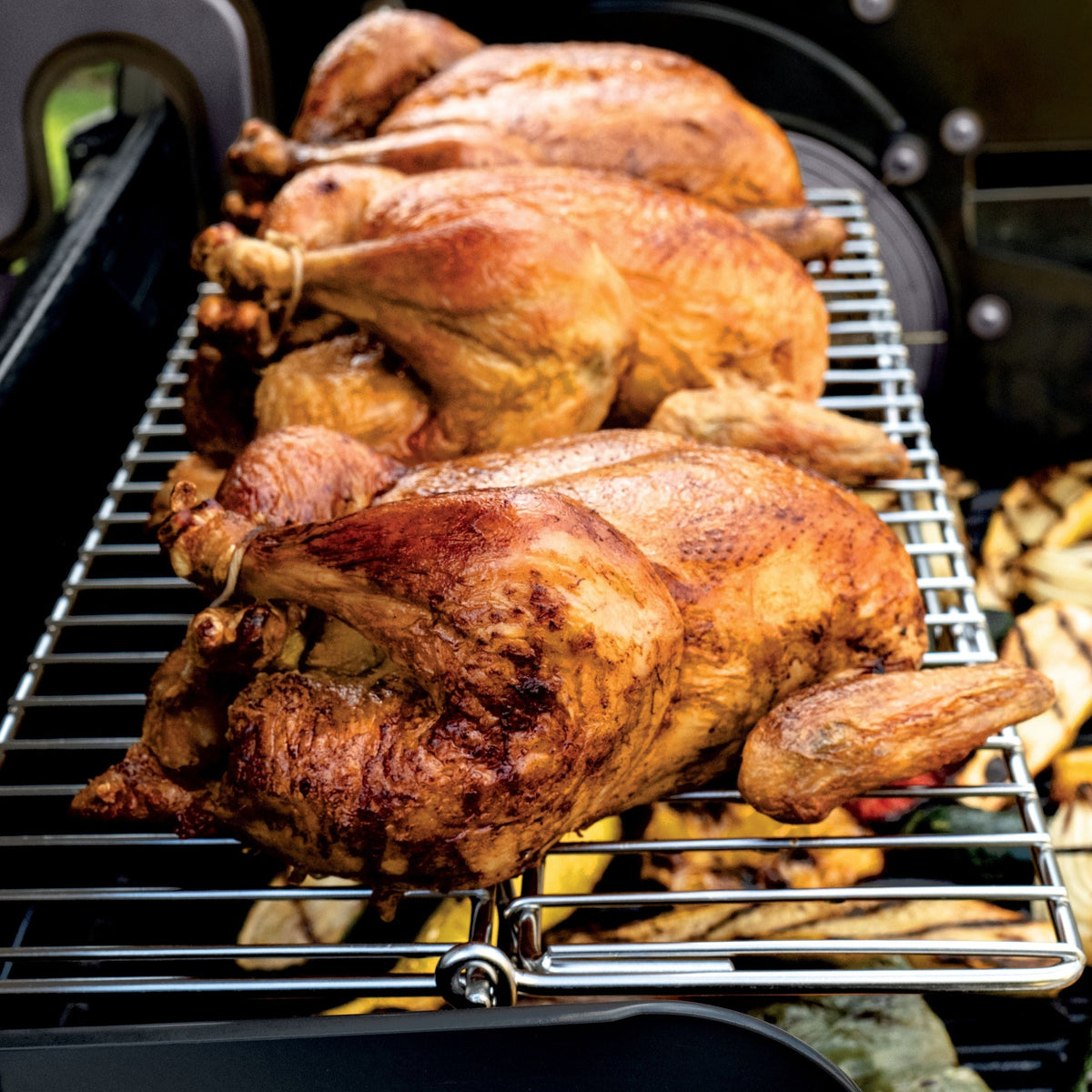 FlexFlame Upgrades Expandable Stainless Steel Roast & Smoke Rack