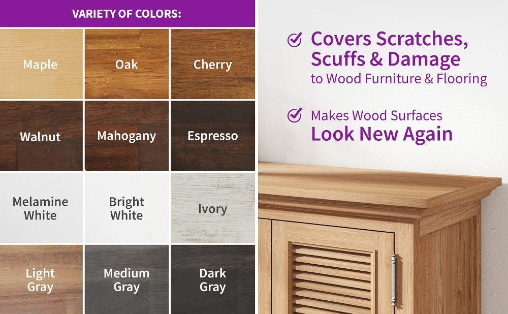 Exact Match Wood Furniture & Floor Repair Markers, White-Grey, 6 Shades