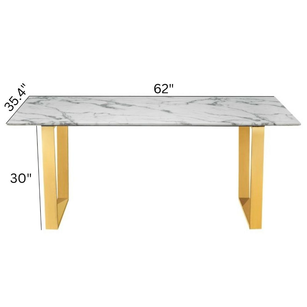 Rectangle Faux Marble Dining Table