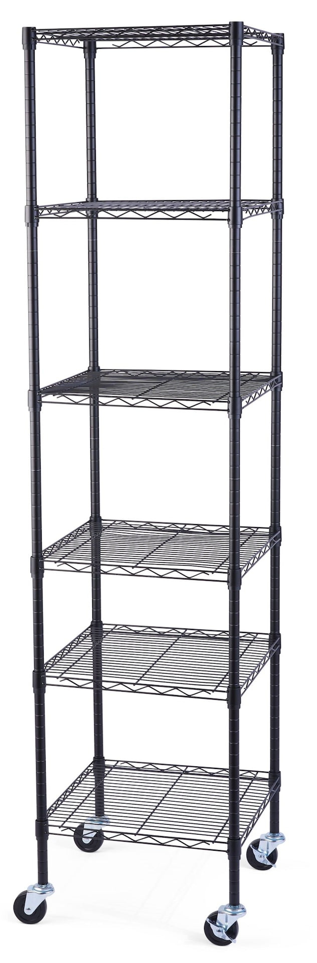 6-Tier Slim Small Space Storage Rack with Adjustable Shelves, No Tool Assembly
