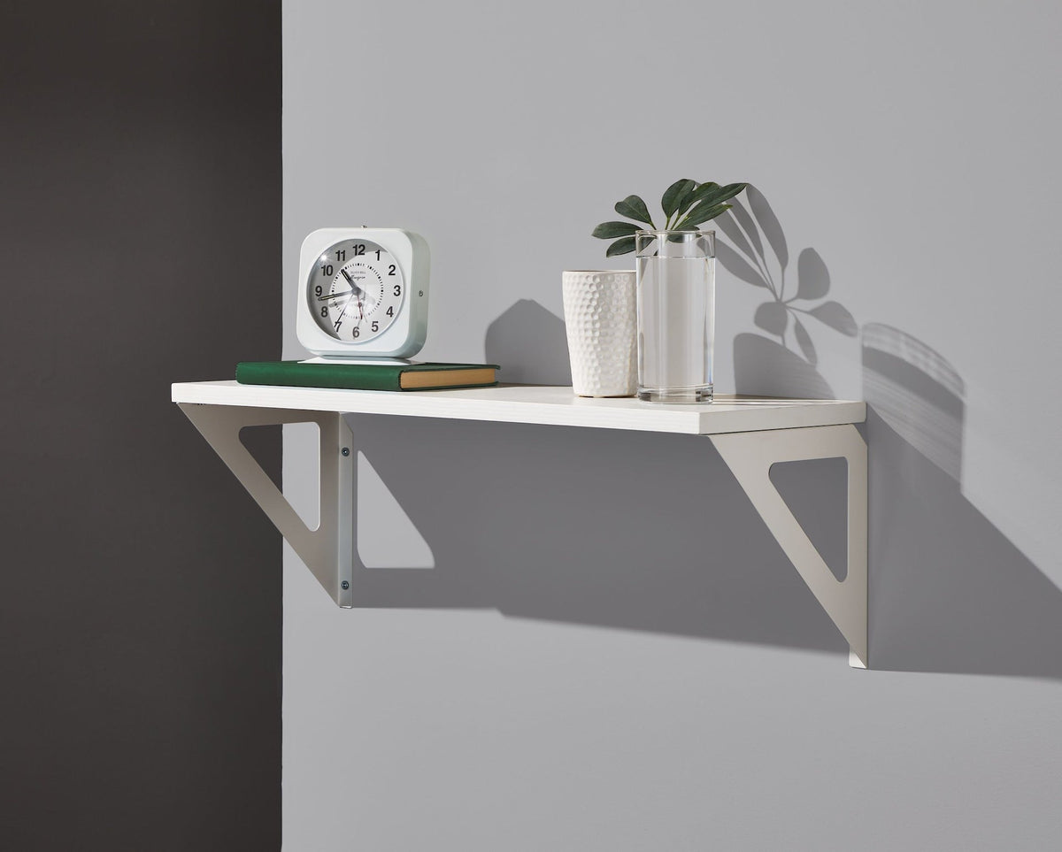 Align Floating Dual Bracket Shelf Kit, White, 8 x 24-in