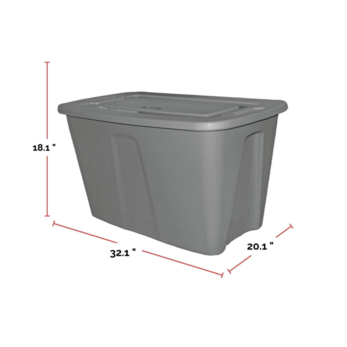 Restore Stackable Nesting Storage Box with Lid, 121-L, Grey