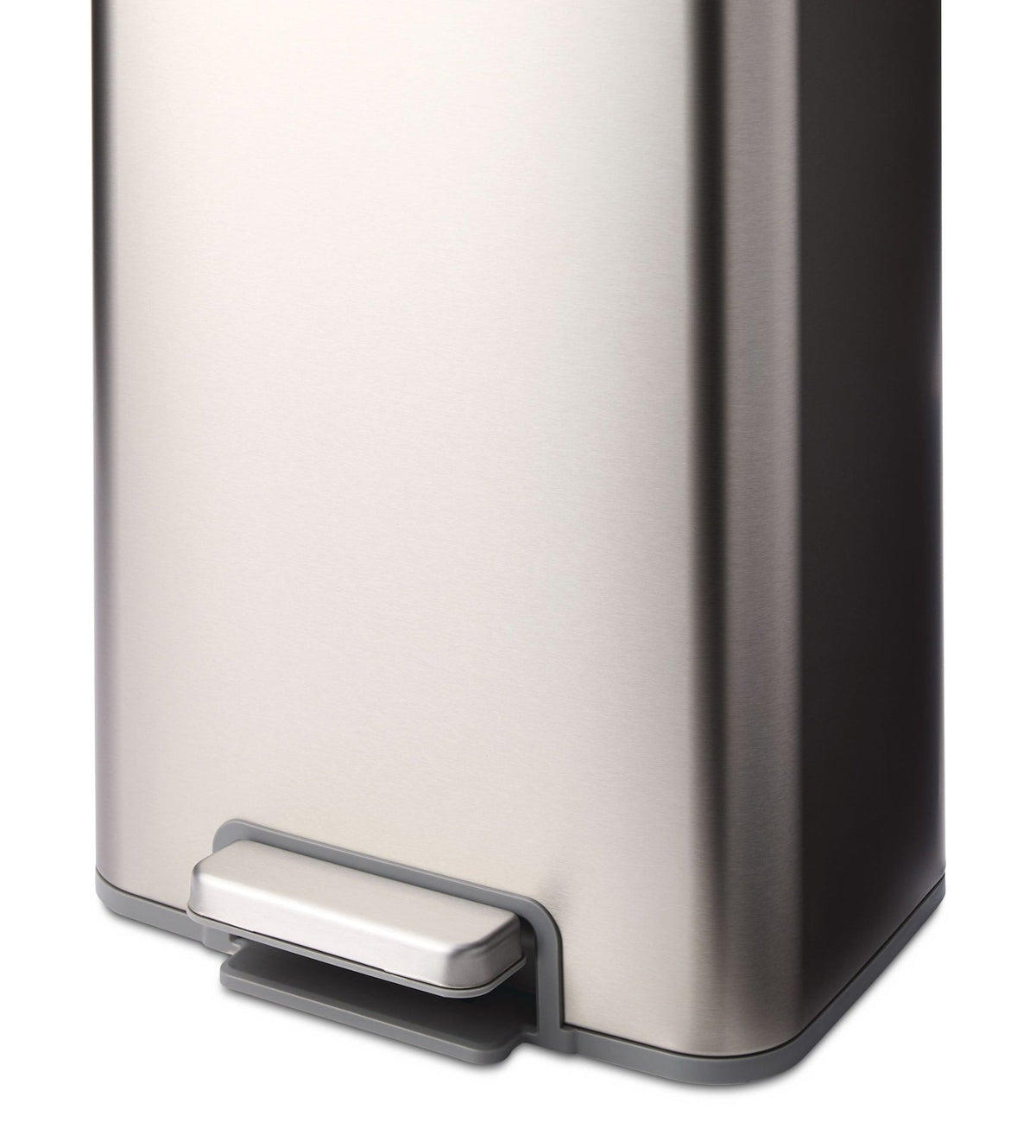 Wide Stainless Steel Rectangular Step Garbage Can with Slow Close Lid, 30-L