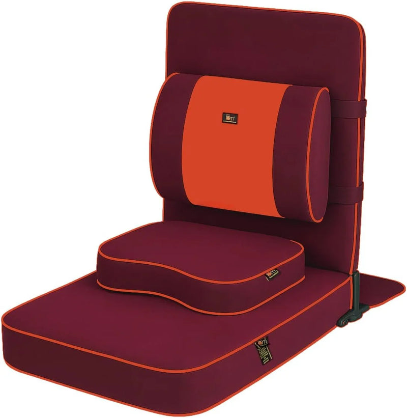 Ground chair, with backrest support | Adult yoga chair | Portable folding chair | Yoga chair with cushion and meditation pad | Black | 24x22 inches D9348