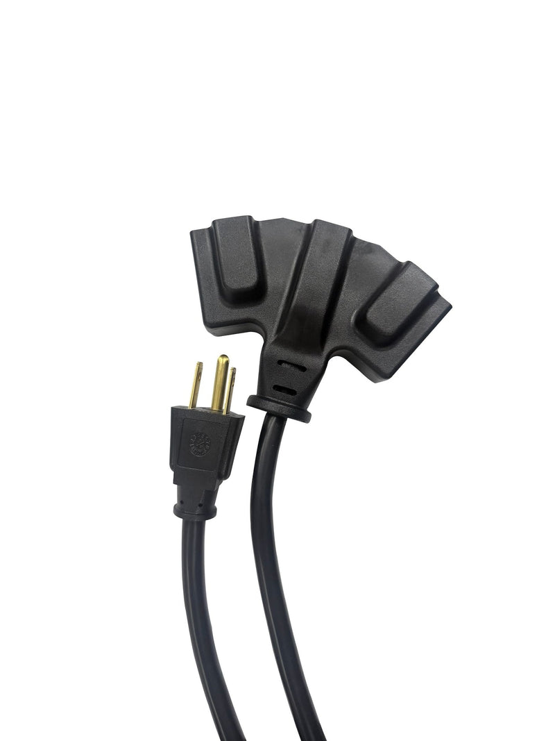 20' 16 Gauge 3-Tap Outdoor Extension Cord, Black V5718