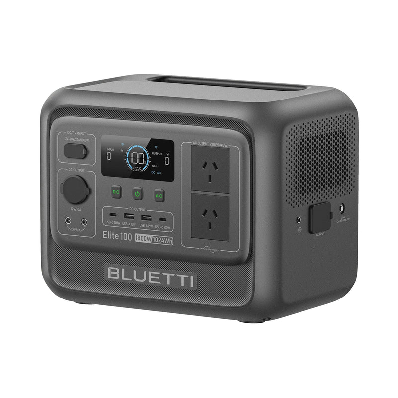 BLUETTI Elite 100 V2 Portable Solar Generator, 1024Wh LFP Battery, 1800W AC Output, Compact Backup Power for Camping and Home B6563