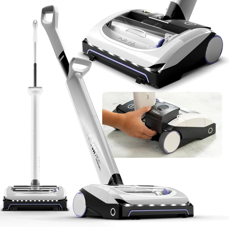 Platinum Cordless Vacuum Cleaner - Includes Anti-Hair Wrap Brush Bar - Perfect for Carpet and Hardwood Floors - Rechargeable 22v Li-ion Battery - Lightweight (7 lbs.) R9428