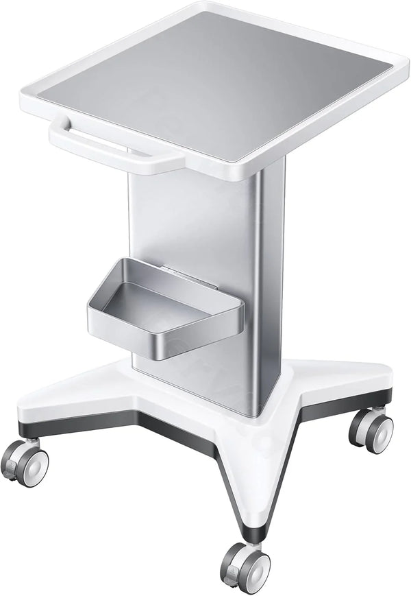 Medical Utility Cart with 4 Swivel Wheels, 100 lbs Capacity for PSP10/PSP15 Shockwave Machines, Beauty, Medical, Office & Home Use Equipment, 15.7x17.3 in Non-Slip Platform & Gel Tray G4840