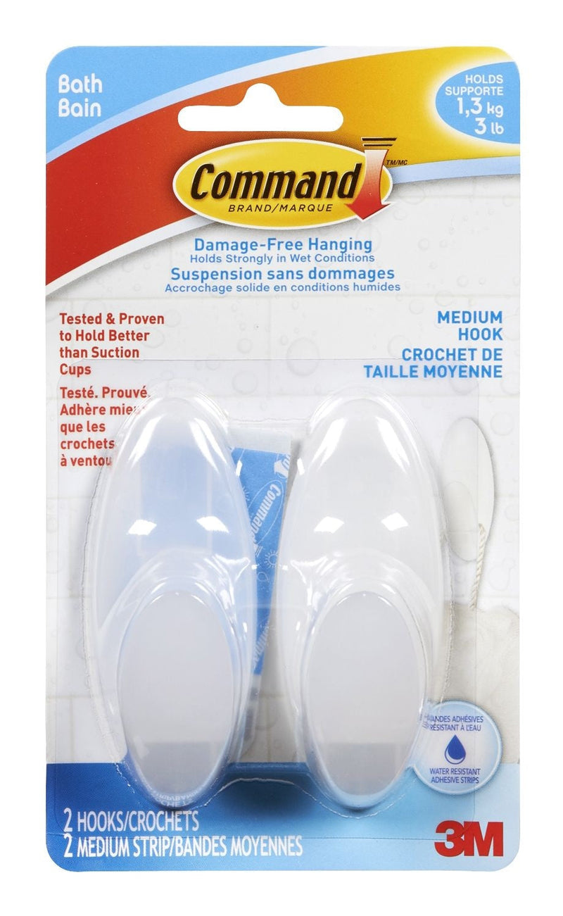 Command Medium Bathroom Hook, 2-pk N1672