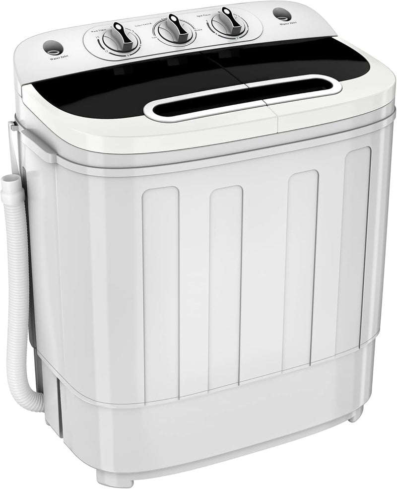 Portable mini double-burner washing machine, capacity 13 pounds, equipped with a spin dryer, a compact clothes washing machine, a lightweight small-sized washing machine, suitable for families, apartments, dormitory rooms, and campers. S3420