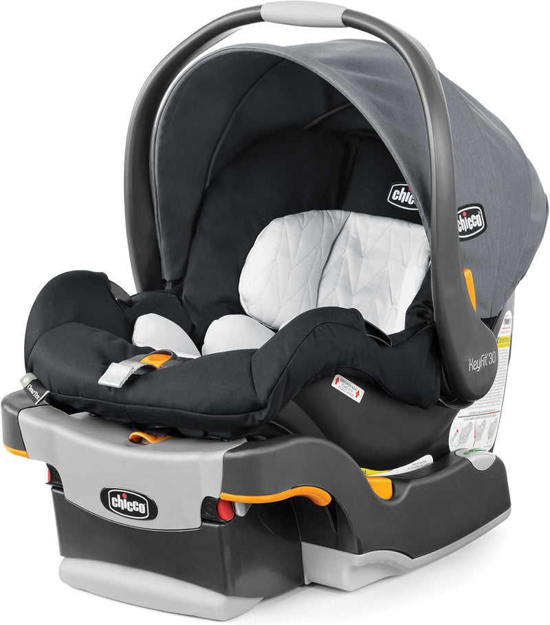 Infant Car Seat and Base, Rear-Facing Seat for 4-30 lbs., Includes Head and Body Support, Compatible with Strollers, Baby Travel Gear - Pewter/Grey P7444