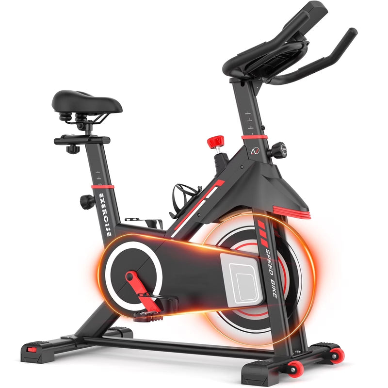 ANCHEER Exercise Bike for Home,Heavy Duty Indoor Stationary Bike with Comfortable Seat Cushion,300lbs Max Weight Capacity,Home Gym Cardio Workout... M7182