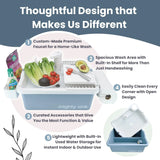 Mighty Sink Portable Sink: Patented Wash Station with Electronic Faucet | 2 Gallons | Easy Setup | Indoor & Outdoor Use | Ideal for Dishwashing, Camping Hygiene, Gardening, Pottery & More