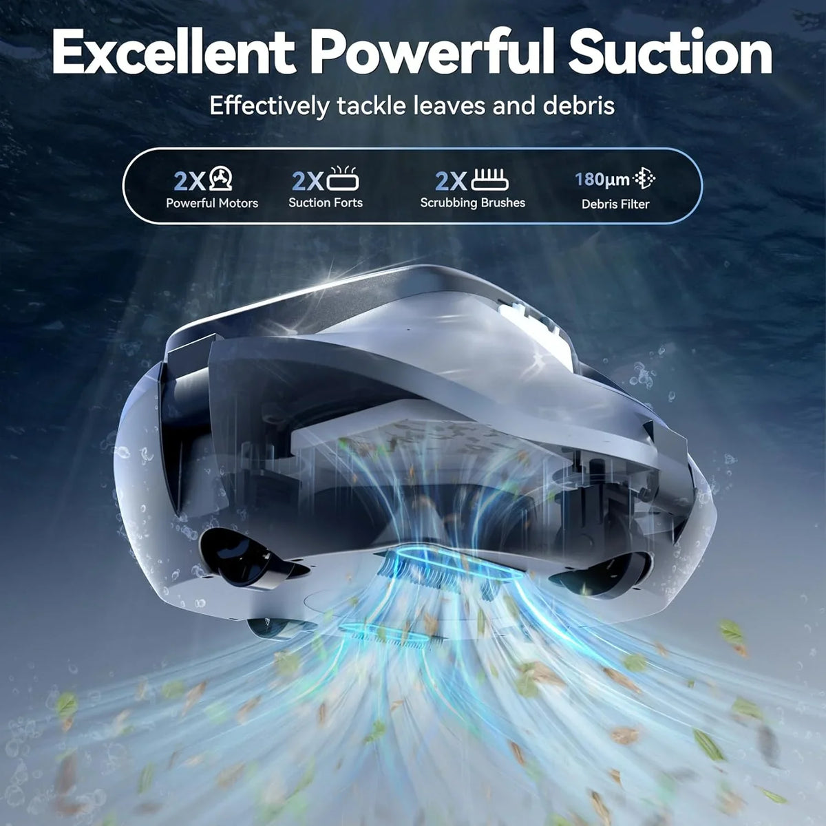 X1 Robotic Pool Vacuum, Cordless Pool Cleaner with 120 Mins Runtime, Auto-Parking, 2.5h Fast Charging, Ideal for Above Ground Pool and Flat-Bottom Inground Pools up to 850 sq.ft