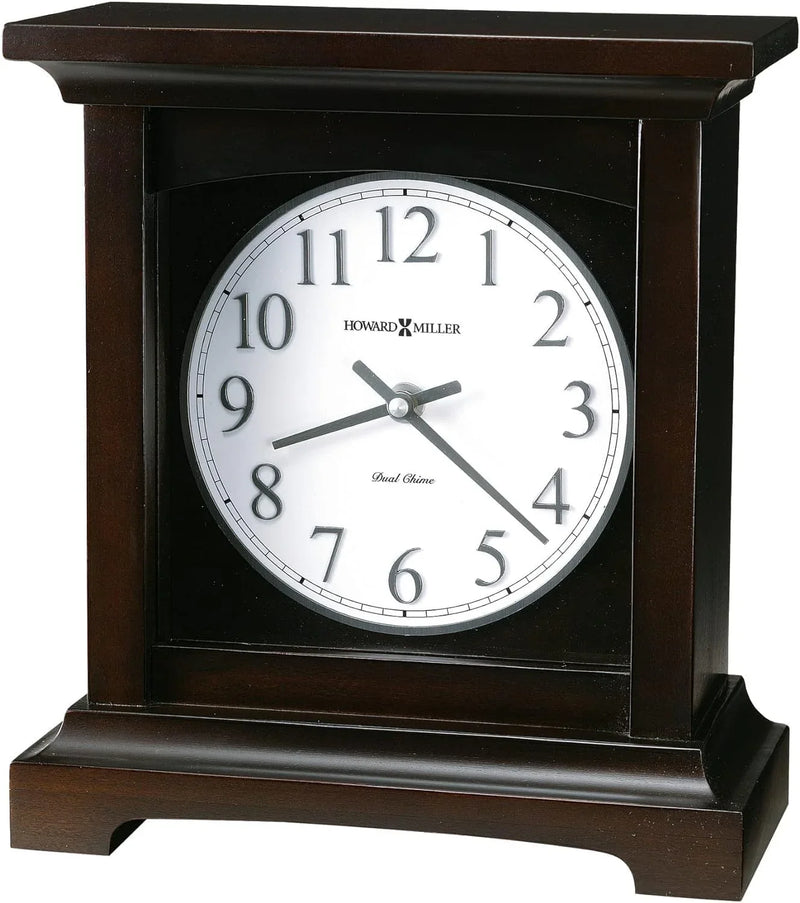Type II Clock 549-718 - Black coffee-colored surface, with a retro home decoration style, quartz movement, dual alarm function, and automatic nighttime alarm-off feature E0714
