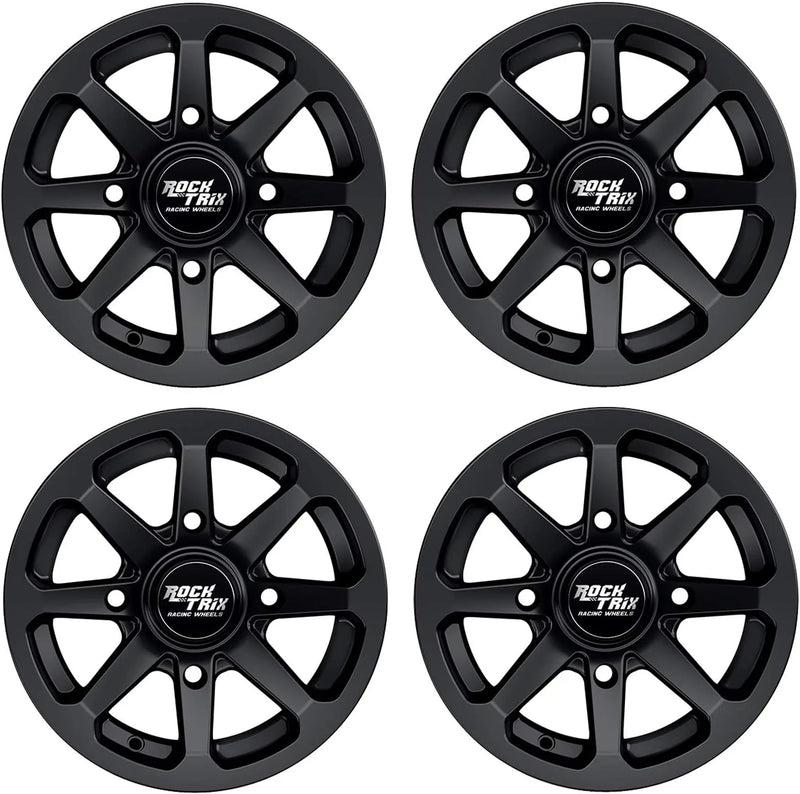 RT102 15in Wheels 15x7 4x137, 4 3 Offset, ATV UTV SxS Rims, Compatible with Can Am Commander Max Defender Max Pro Maverick X3 Maverick Trail, 4/137 Matte Black, Set of 4 Y0283