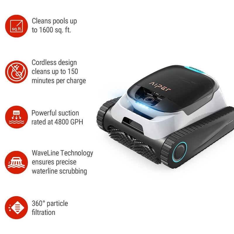 Scuba N1 Cordless Robotic Pool Cleaner for In-Ground Pools up to 1600 sq. Ft. F1141