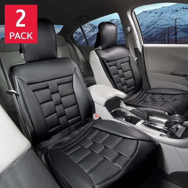 Black Padded Universal Fit Luxury Seat Cover, 2-pack G9673