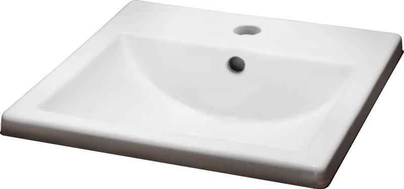 Marquette Square Drop-In Bathroom Sink/Basin with Overflow, White, 16x16-in Z4346