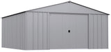 Classic 14x14-ft Flute Grey Corrosion-Resistant Steel Shed
