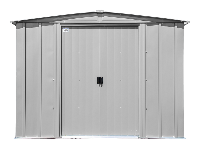 Classic 8x6-ft Flute Grey Galvanized Steel Storage Shed with Pitched Roof L4422