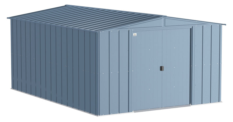 Classic Galvanized Steel Storage Shed, Blue Grey, 10-ft x 14-ft F8317