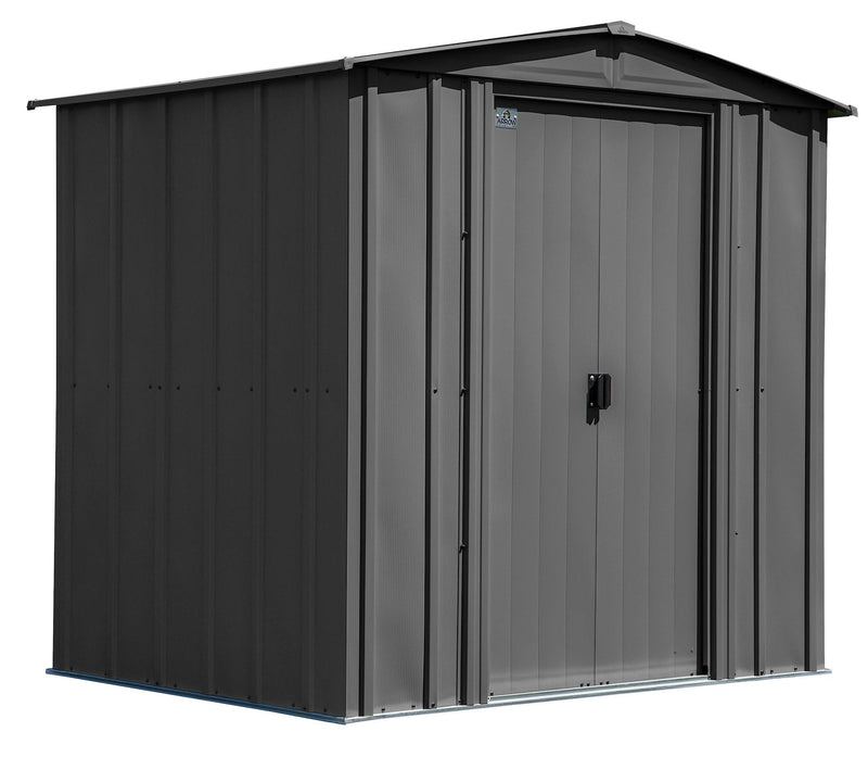 Classic Galvanized Steel Storage Shed, Charcoal, 6-ft x 5-ft T5499