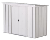 Classic Galvanized Steel Storage Shed, Flute Grey, 8-ft x 4-ft