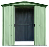 Classic Galvanized Steel Storage Shed, Sage Green, 6-ft x 5-ft