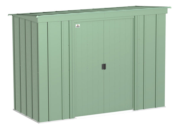 Classic Galvanized Steel Storage Shed, Sage Green, 8-ft x 4-ft B9840