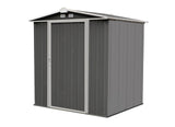 EZEE Galvanized Steel Storage Shed with Low Gable Roof, Charcoal/Cream, 6-ft x 5-ft