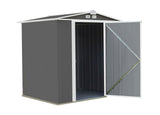 EZEE Galvanized Steel Storage Shed with Low Gable Roof, Charcoal/Cream, 6-ft x 5-ft