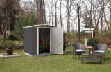 EZEE Galvanized Steel Storage Shed with Low Gable Roof, Charcoal/Cream, 6-ft x 5-ft