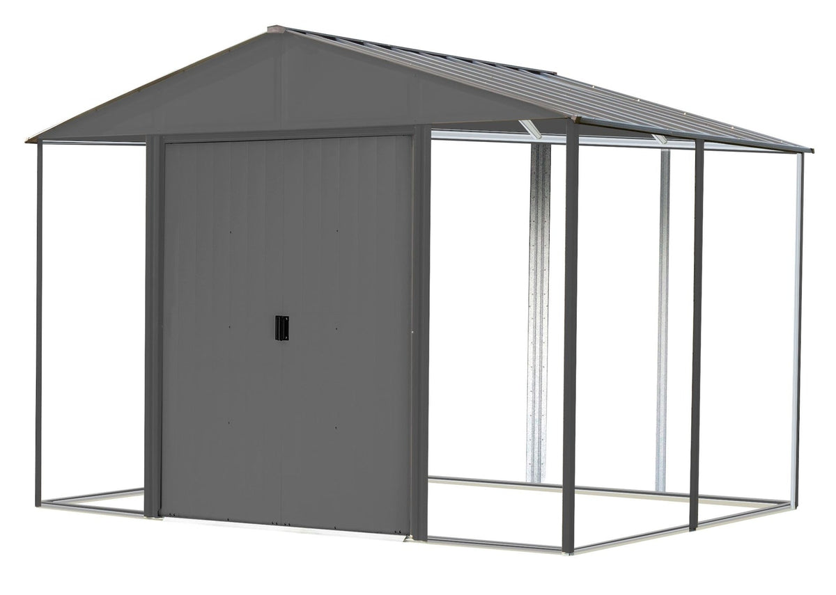 Ironwood Steel Hybrid Shed Kit, Anthracite, 10-ft x 8-ft