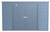 Select Galvanized Steel Storage Shed, Blue Grey, 10-ft x 4-ft