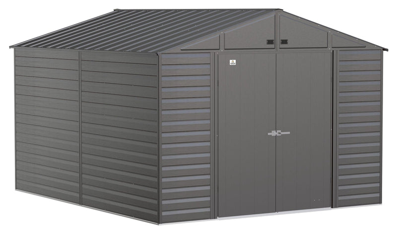 Select Galvanized Steel Storage Shed, Charcoal, 10-ft x 12-ft C2915