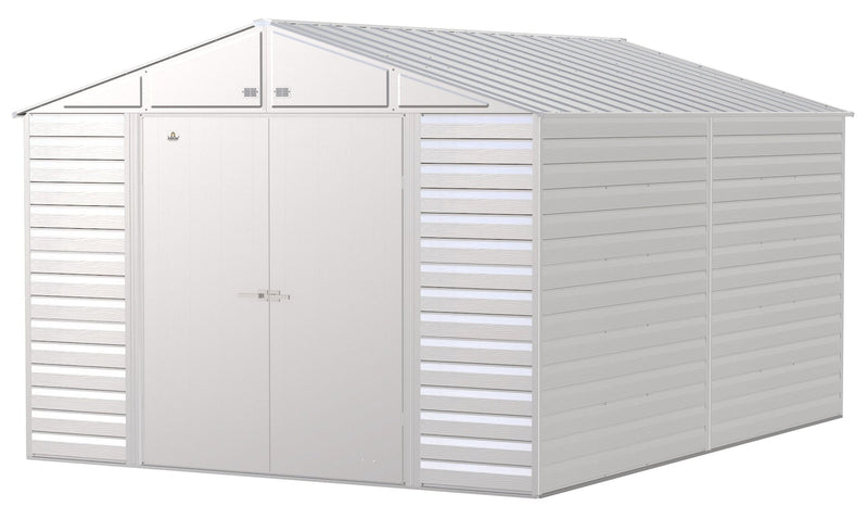 Select Galvanized Steel Storage Shed, Flute Grey, 10-ft x 14-ft Z9742