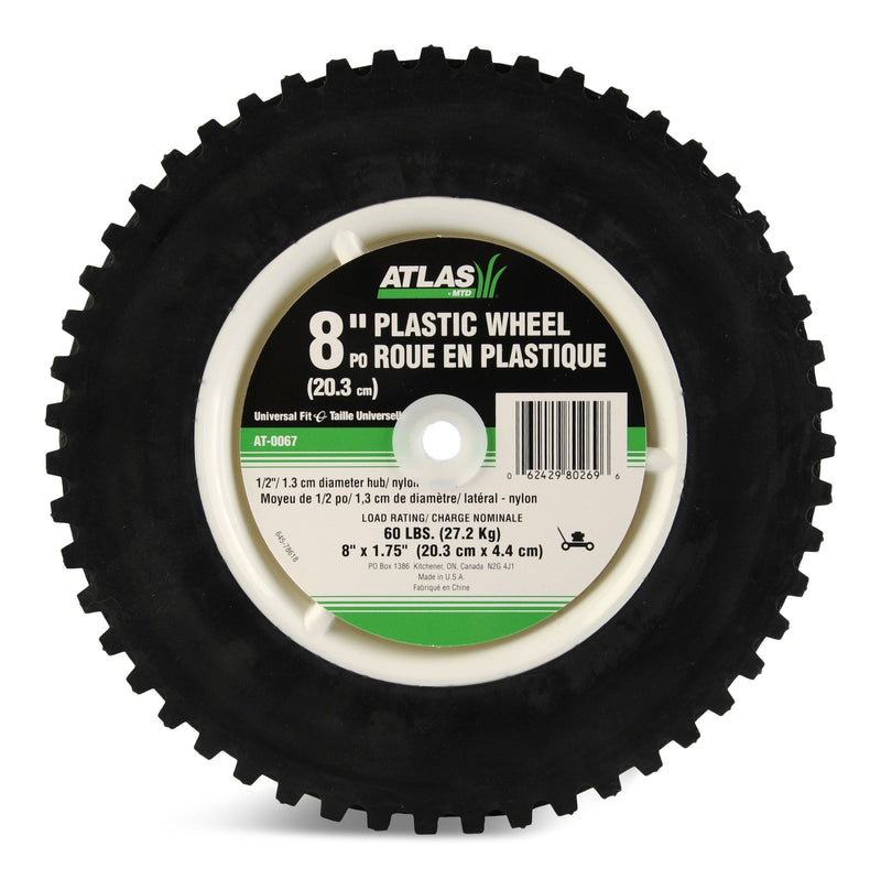 Plastic Lawn Mower Replacement Wheel with Geared Tread, 8-in x 1.75-in Z0620