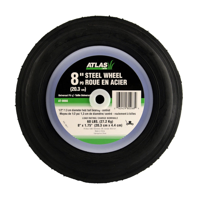 Steel Lawn Mower Replacement Wheel with Ball Bearings, 8-in x 1.5-in E9584