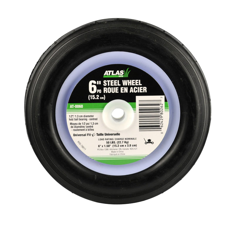 Steel Mower Wheel with Ball Bearings, 6-in Q5775