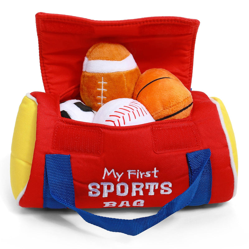 Baby My First Sports Bag Stuffed Plush Playset, Baby Gift Toys, 8-in J9633