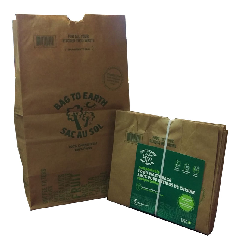 Large Organic Compostable and Biodegradable Food Waste Bags, 5-pk, 45-L D5625