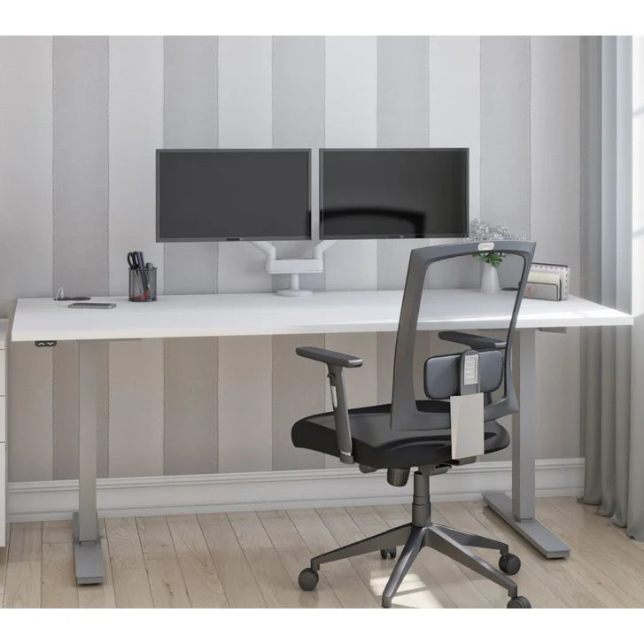 Bestar Upstand 76.2 cm x 182.9 cm (30 in. x 72 in.) Height Adjustable Desk with Dual Monitor Arm E1462