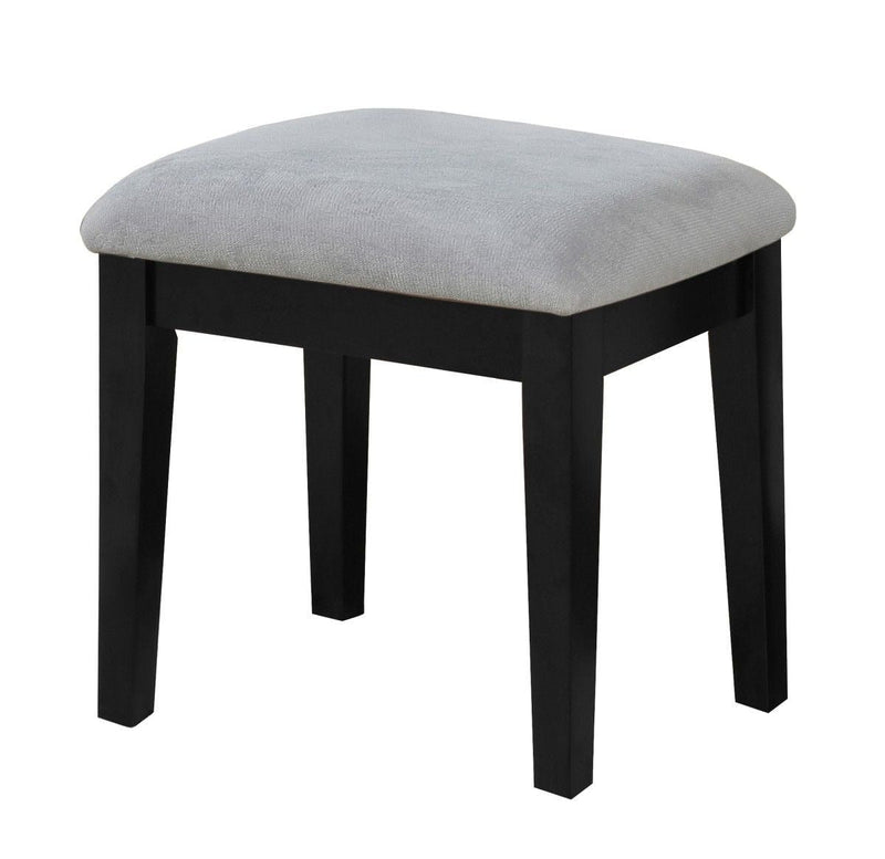 Lynn 1-Drawer Black Dressing Table Makeup Vanity Set with Stool and Mirror H6878