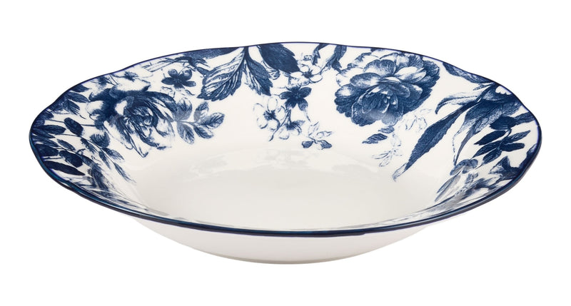 Augusta Stoneware Dinner Bowl, 1-pc, White/Blue Floral E4294