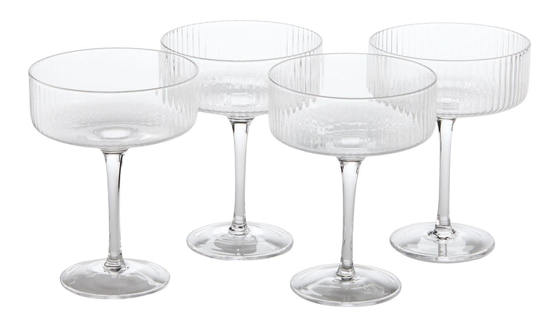 Coupe/Champagne Glasses, Dishwasher-Safe, 4-pc C243