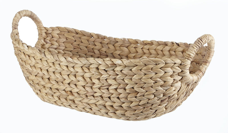 Della Oval Woven Natural Material Storage Basket, 19.6 x 11.4 x 8-in N7182